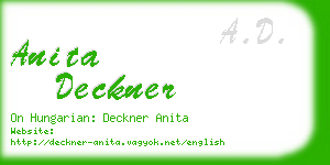 anita deckner business card